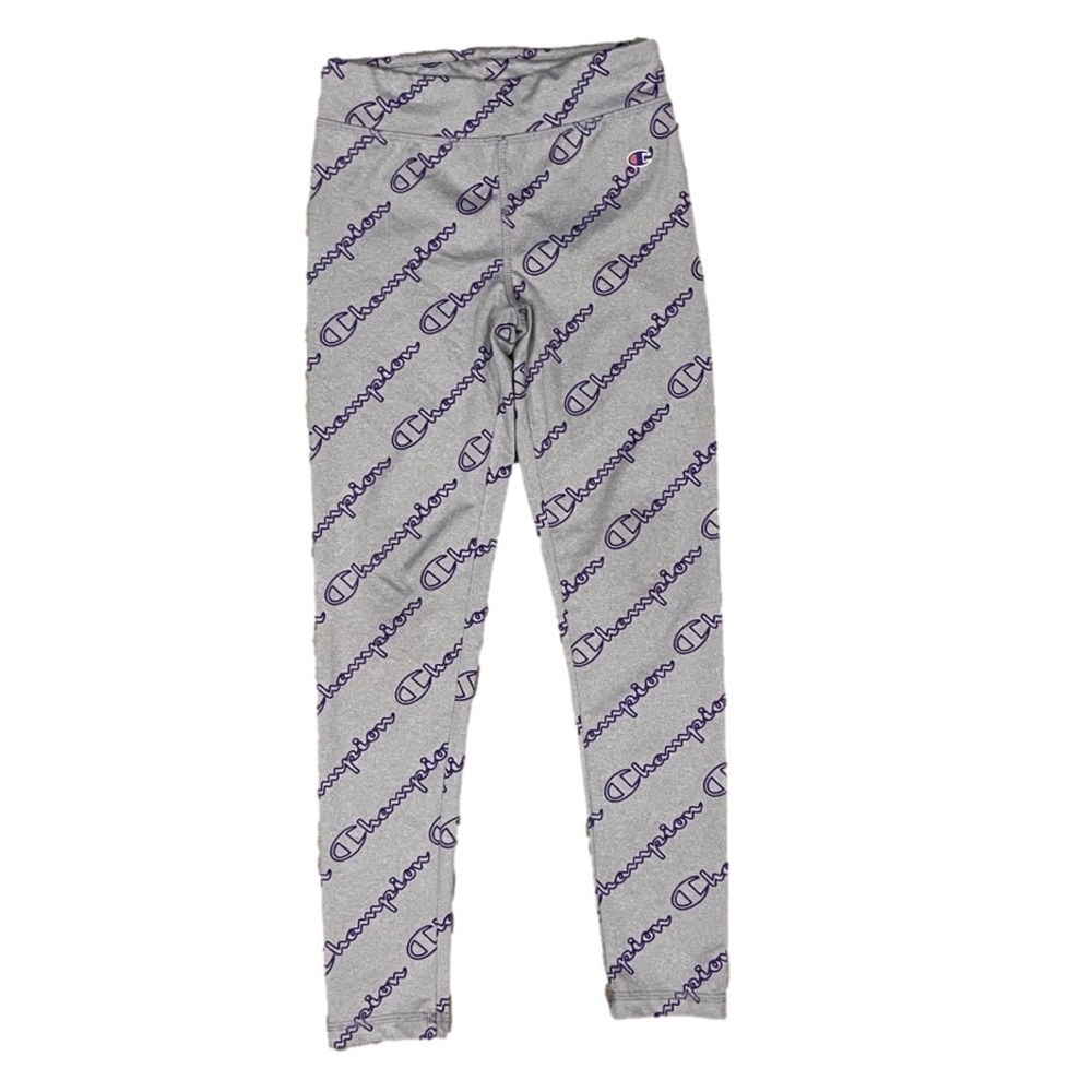 ⭐️ Champion Girls 7/8 gray and Purple Champion Leggings Scripted. 5/$25